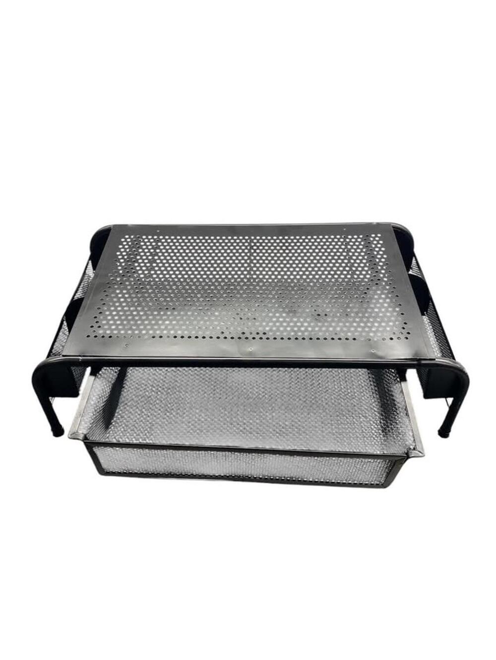 Monitor riser stand With Pull Out Drawer and Storage Organization on Sides